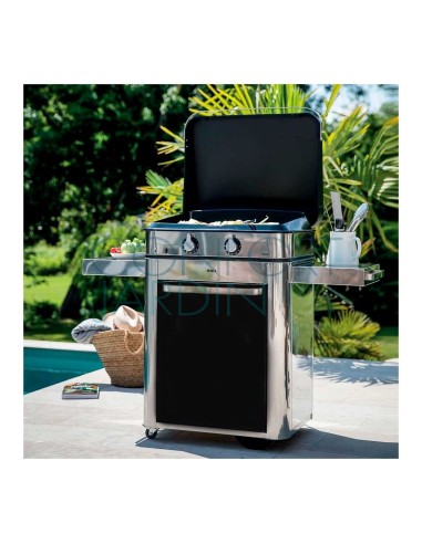 Plancha à gaz sur chariot - COMBO ENOSIGN 65 avec housse de protection- ENO