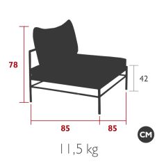 Chauffeuse Rivage - blanc coton - tissu Collection Géométrie- Vlaemynck 2