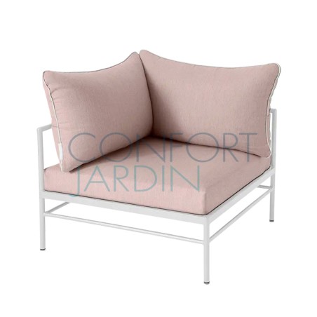 Fauteuil d'angle Rivage blanc - tissu teint masse - Vlaemynck