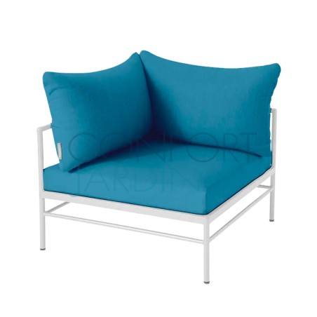 Fauteuil d'angle Rivage blanc - tissu teint masse - Vlaemynck