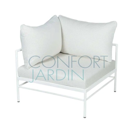 Fauteuil d'angle Rivage blanc - tissu Collection Textures - Vlaemynck