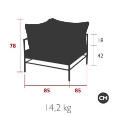Fauteuil d'angle Rivage basalte - tissu Collection Mix - Vlaemynck 2