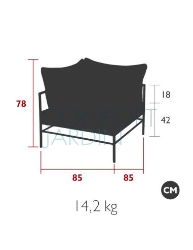Fauteuil d'angle Rivage séquoia - tissu Collection Textures - Vlaemynck