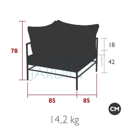 Fauteuil d'angle Rivage séquoia - tissu Collection Mix - Vlaemynck