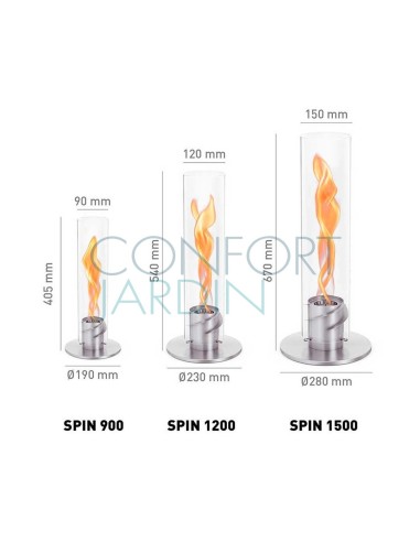 Lampe SPIN 900 - Feu de table argent - Höfats