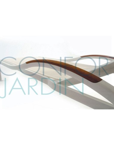 Bain de soleil Première - accoudoirs en teck - EGO - Confort Jardin - Issambres