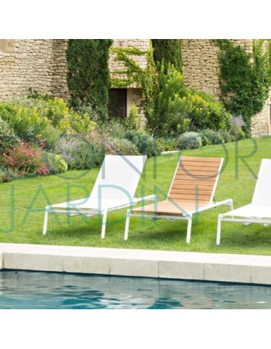 Bain de soleil en teck - PILOTIS - VLAEMYNCK - Confort Jardin - Les Issambres