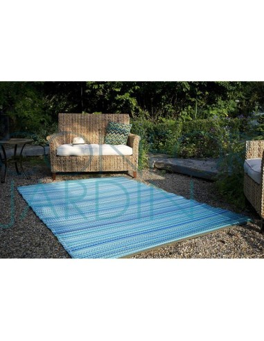 Tapis intérieur / extérieur - Cancun Turquoise & Vert Mousse - Fab Hab