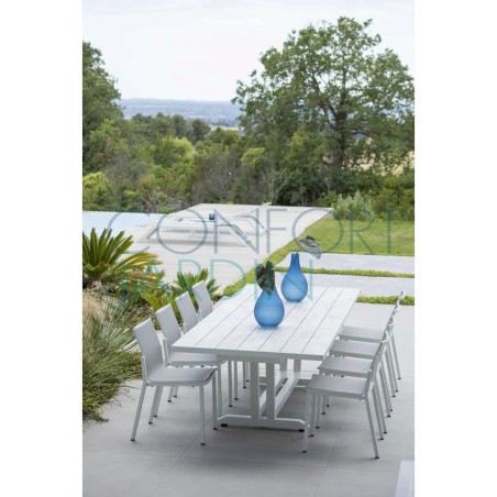 Chaise repas de jardin empilable AMAKA - gris - LES JARDINS