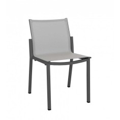 Chaise repas de jardin empilable AMAKA - gris - LES JARDINS