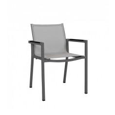 Fauteuil repas de jardin empilable AMAKA - gris - LES JARDINS
