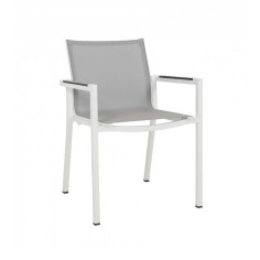 Fauteuil repas de jardin empilable AMAKA - blanc - LES JARDINS