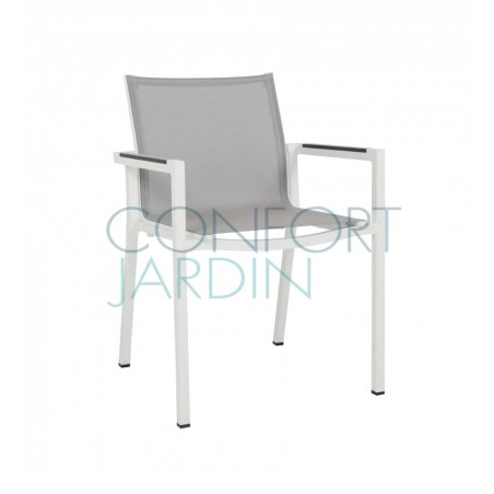 Fauteuil repas de jardin empilable AMAKA - blanc - LES JARDINS