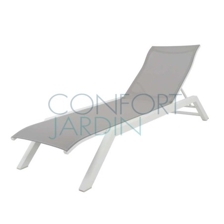 Bain de soleil empilable AMAKA - blanc / gris clair - LES JARDINS