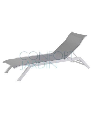 Bain de soleil empilable AMAKA - blanc / gris clair - LES JARDINS