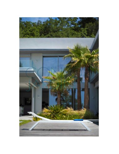 Bain de soleil empilable AMAKA - gris espace / gris clair - LES JARDINS