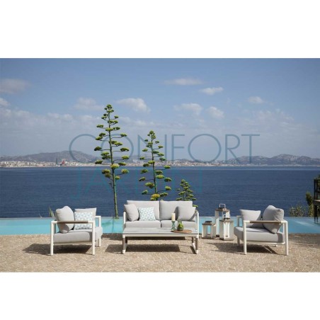 Table basse BASTINGAGE - blanche - 140 x 80 cm- LES JARDINS