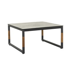 Table basse carrée BASTINGAGE - grise - 80 x 80 cm- LES JARDINS
