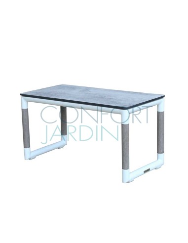 Table basse rectangulaire BASTINGAGE - blanche - 70 x 35 cm- LES JARDINS