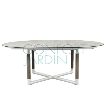 Table ronde extensible BASTINGAGE - blanche - LES JARDINS