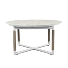 Table ronde extensible BASTINGAGE - blanche - LES JARDINS