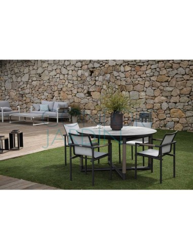 Table ronde extensible BASTINGAGE - blanche - LES JARDINS