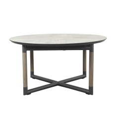 Table ronde extensible BASTINGAGE - grise - LES JARDINS