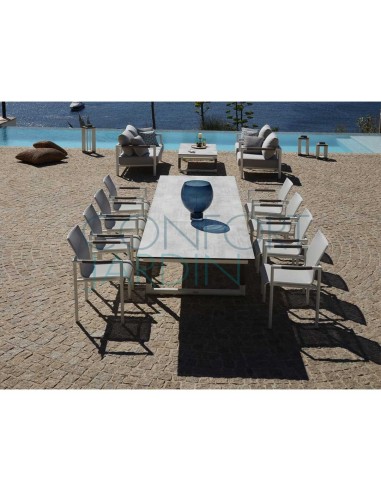 Table extensible BASTINGAGE - grise - LES JARDINS