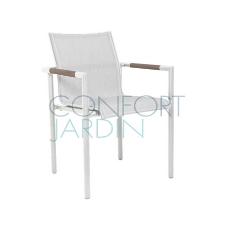 Fauteuil empilable BASTINGAGE - blanc - LES JARDINS