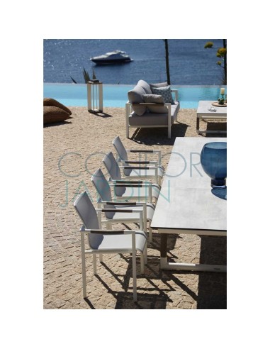 Fauteuil empilable BASTINGAGE - blanc - LES JARDINS