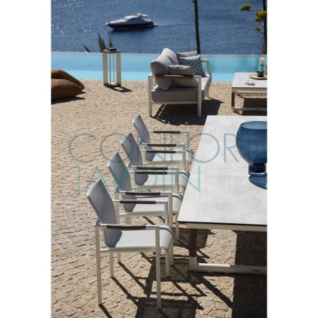 Fauteuil empilable BASTINGAGE - blanc - LES JARDINS