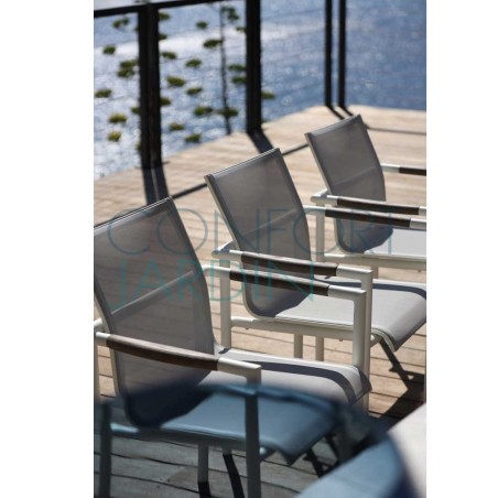 Fauteuil empilable BASTINGAGE - blanc - LES JARDINS