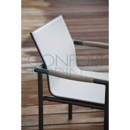 Fauteuil empilable BASTINGAGE - gris - LES JARDINS