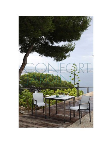 Fauteuil empilable BASTINGAGE - gris - LES JARDINS