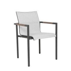 Fauteuil empilable BASTINGAGE - gris - LES JARDINS