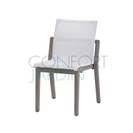 Chaise empilable COPENHAGUE - blanc chiné - LES JARDINS