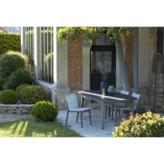 Chaise empilable COPENHAGUE - blanc chiné - LES JARDINS 2