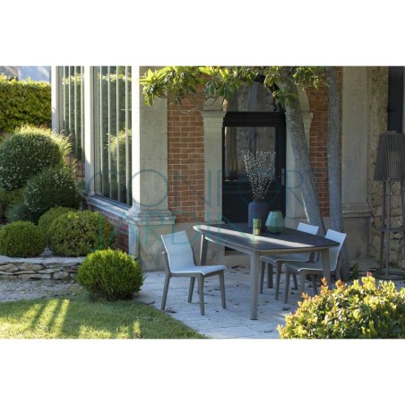 Chaise empilable COPENHAGUE - blanc chiné - LES JARDINS