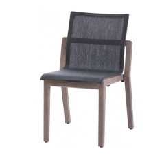 Chaise empilable COPENHAGUE - gris chiné - LES JARDINS