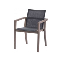 Fauteuil empilable COPENHAGUE - gris chiné - LES JARDINS