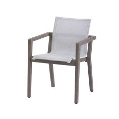 Fauteuil empilable COPENHAGUE - blanc chiné - LES JARDINS