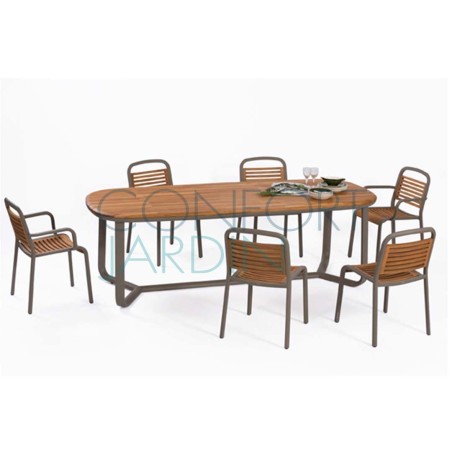 Table MARUMI medium - plateau teck - EGO