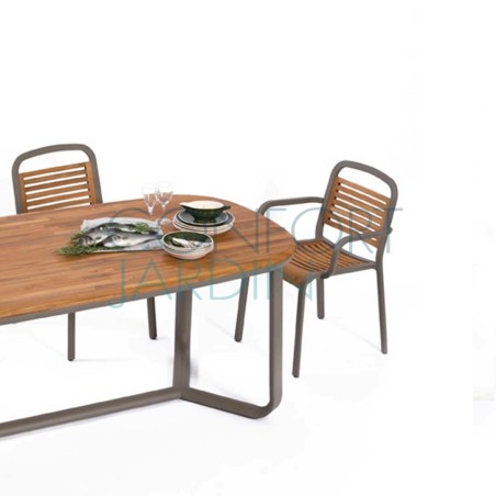 Table MARUMI medium - plateau teck - EGO