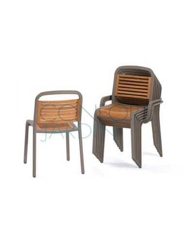 Chaise repas MARUMI - teck - EGO