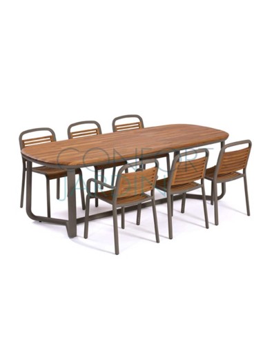 Chaise repas MARUMI - teck - EGO