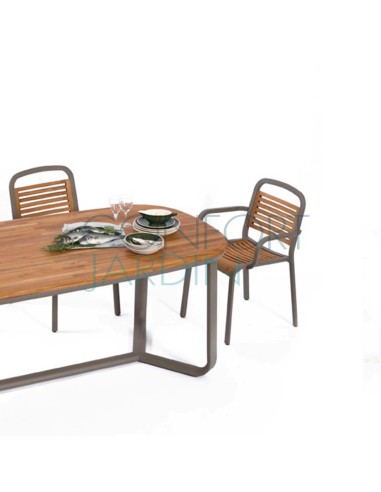 Chaise repas MARUMI - teck - EGO