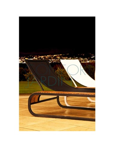 Bain de soleil design TANDEM - teck - EGO