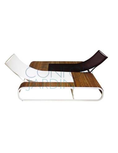 Bain de soleil design TANDEM - teck - EGO