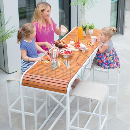 Table haute TANDEM - teck - EGO