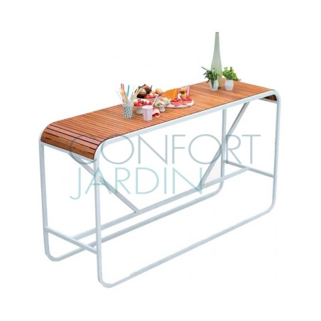 Table haute TANDEM - teck - EGO